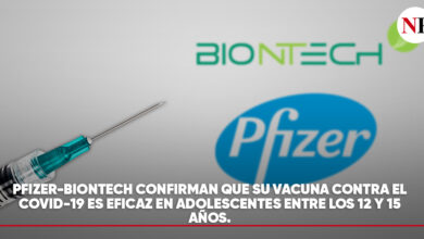 Photo of PFIZER-BIONTECH CONFIRMAN QUE SU VACUNA CONTRA EL COVID-19 ES EFICAZ EN ADOLESCENTES ENTRE LOS 12 Y 15 AÑOS.