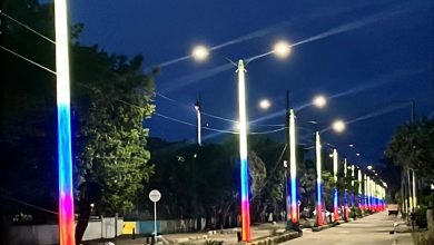 Photo of San Pelayo estrena postes de colores y embellece sus calles a pocos días del FestiPorro 2026